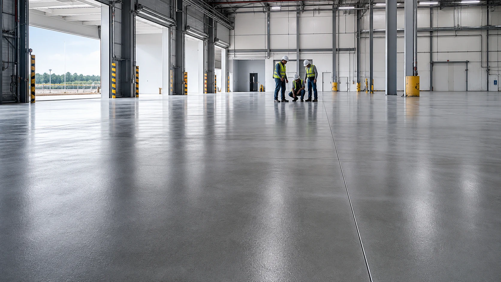 Flooring industri berkualitas pada bangunan modern